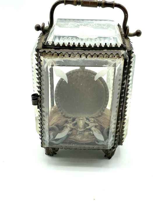 Caixa francesa relicário/ porta relogio século 19