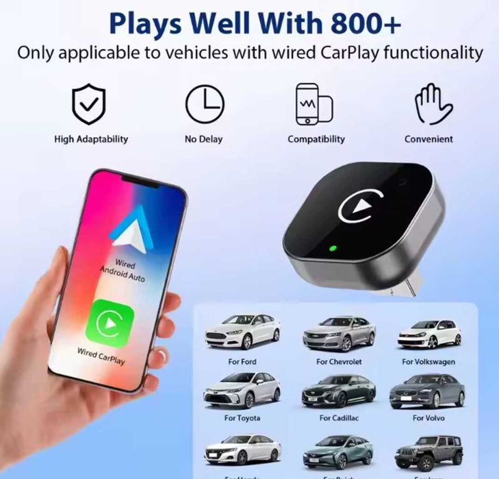 Adaptador Android Auto Wireless (Sem Fios) – Novo/Selado