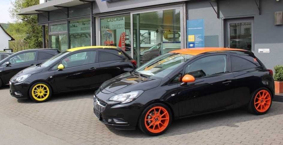 Pomarańczowe alufelgi OZ 17 cali 4x100 Opel, Toyota, Kia, Honda, opony