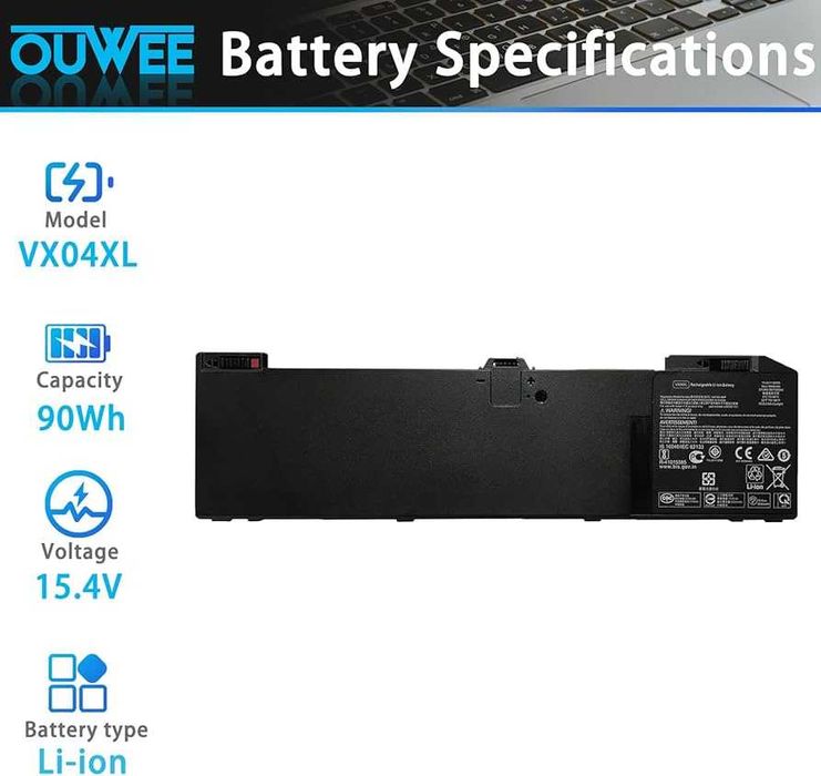 Nowa Bateria VX04XL do HP ZBook 15 G5 G6 | 90Wh | Zamiennik + Narzędzia