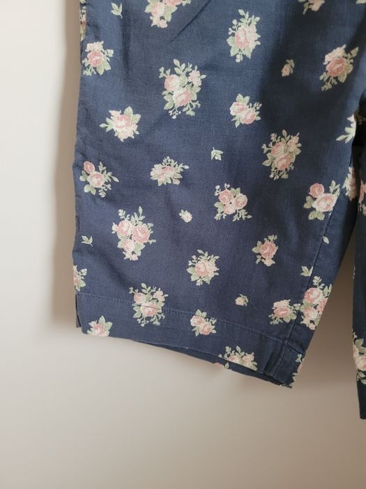 Kombinezon 92 w drobne kwiaty róże marszczona góra spodnie kuloty