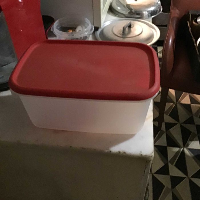 tuperware grande tampa vermelha rectangular