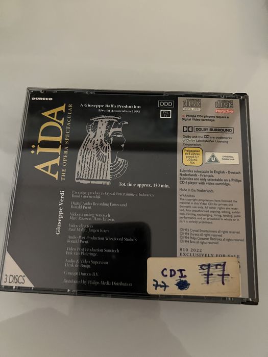 Aida,The Opera Spectacular,em Video Cd.Funciona em DVDs.CD DUPLO