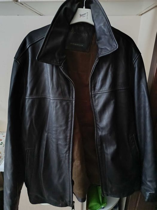 Kurtka skórzana męska 100% skóra naturalna brązowa XL