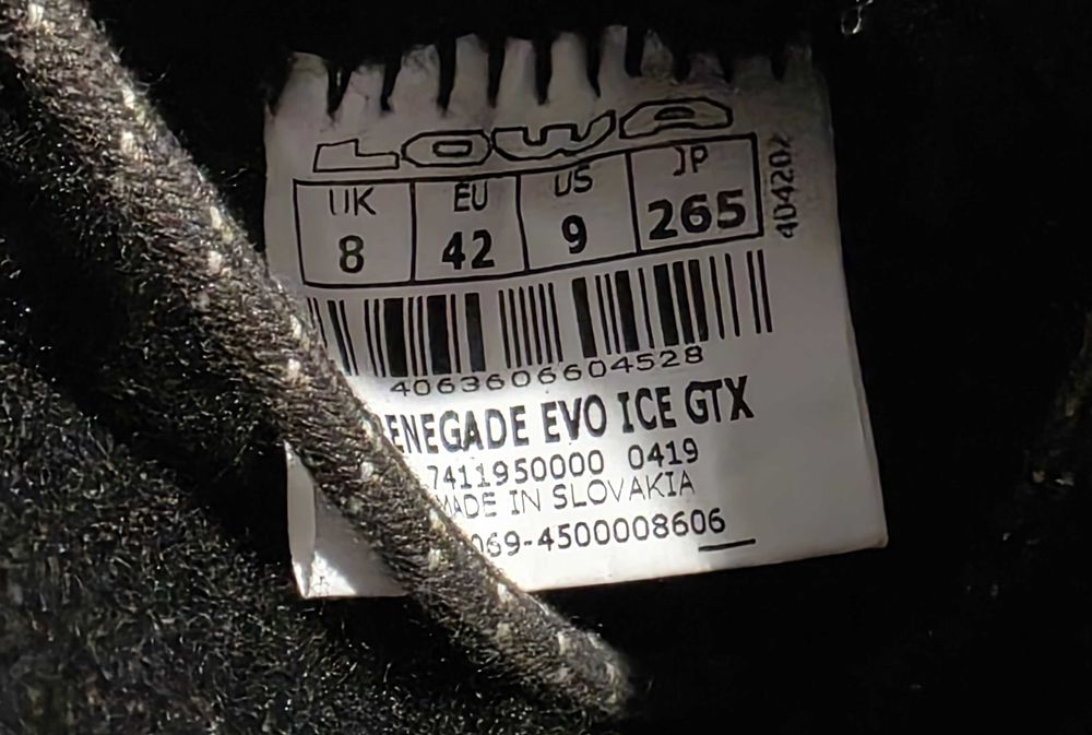 Трекінгові  зимові черевики LOWA Renegade Evo Ice GTX Оригінал Р 42