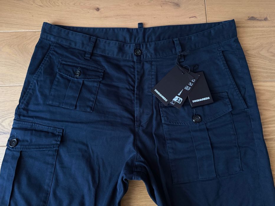 Dsquared2 Męskie Bojówki Sexy Cargo Pants Granatowe 54