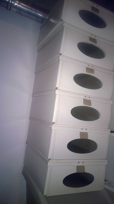 Conjunto de 2 caixas de arrumação IKEA em cartão branco