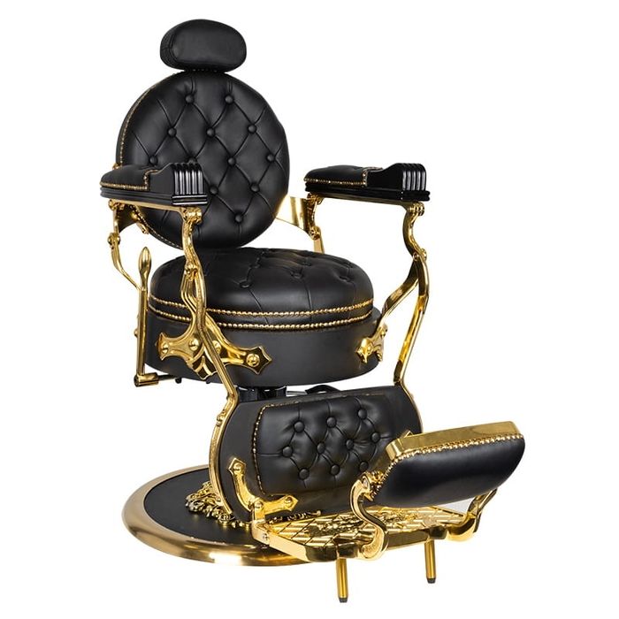 Gabbiano Fotel Barberski CESARE GOLD CZARNY