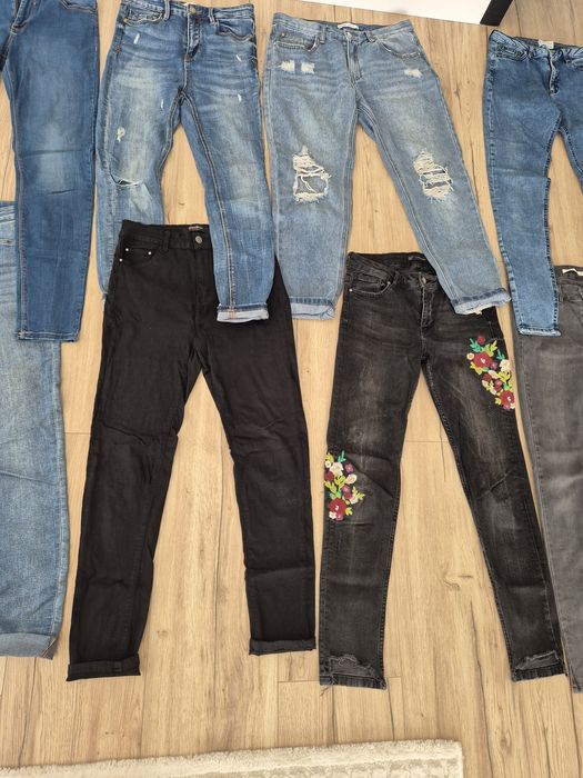 Paczka jeansy spodnie zara bershka stradivarius levis
