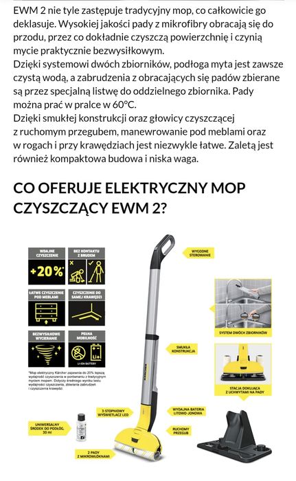 Mop elektryczny Karcher EWM 2