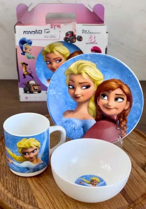 Новий набір дитячий склокераміка 3-пр Ельза