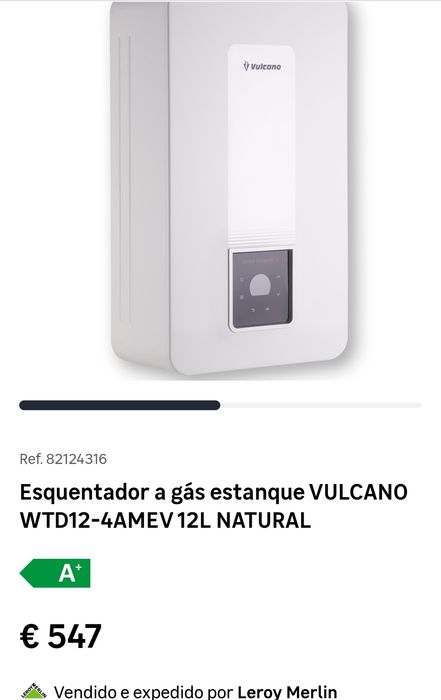 Esquentador Vulcano como novo