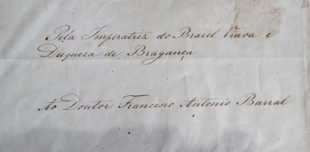 D Amélia Imperatriz do Brasil 1854 Carta Imperial assinada (Reserva AP)