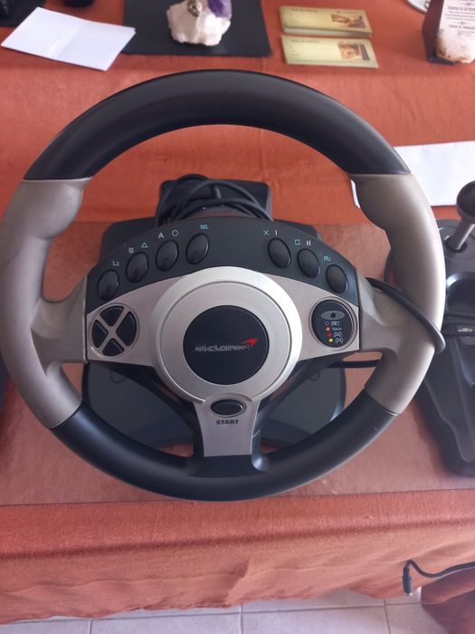 Volante McLaren p/ PS1/PS2 com Pedais e Manete - Testado e a Funciona