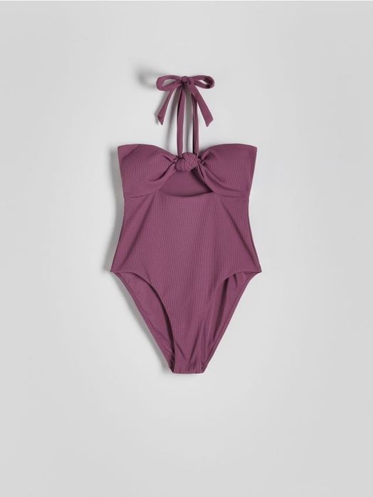 Купальник пляжний суцільний ліловий літній