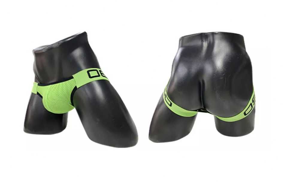 Stylowe stringi męskie na gumkach OBSO neon M