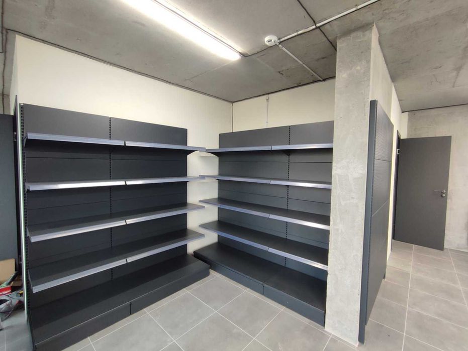 Прилавки та стелажі металеві для магазинів у наявності на складі