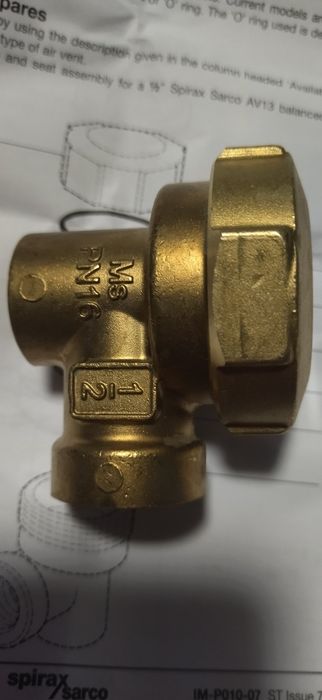 Spirax Sarco Odpowietrznik dla pary AV13