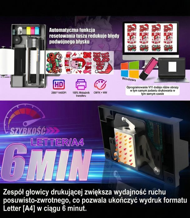 Drukarka DTF L800 do Koszulek – Zestaw Startowy z Rolką i Oprogramowan
