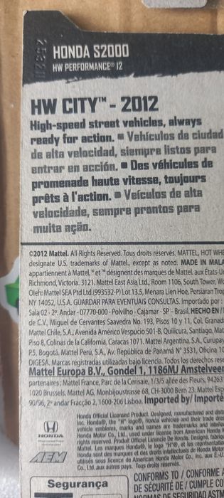 Honda S2000 Hot Wheels