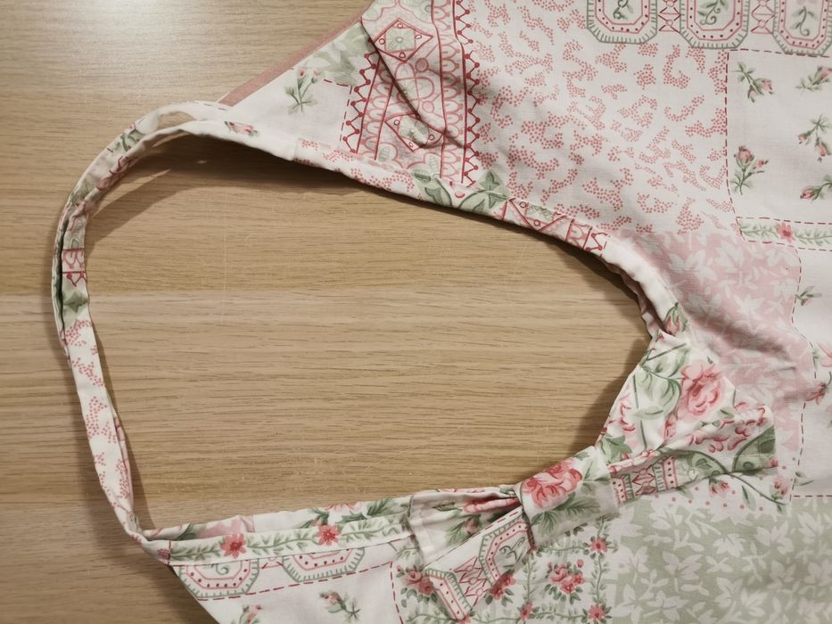 Ręcznie szyta duża Torba shopper kokardka kwiatki styl angielski