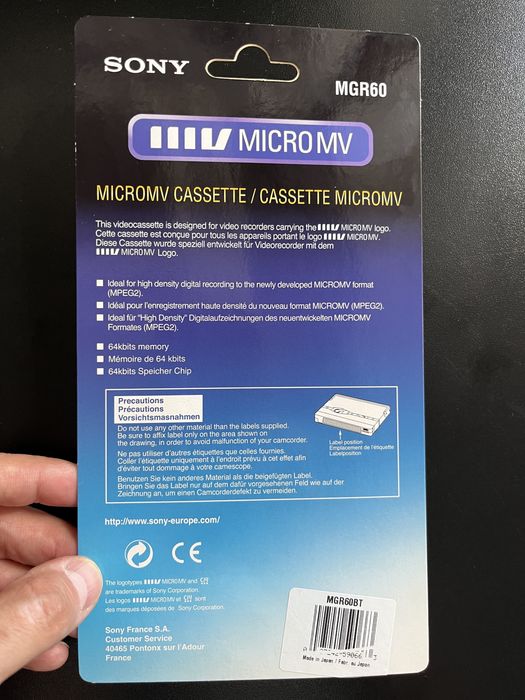 SONY MGR60BT MICRO MV Kaseta Cyfrowa 60min. NOWA