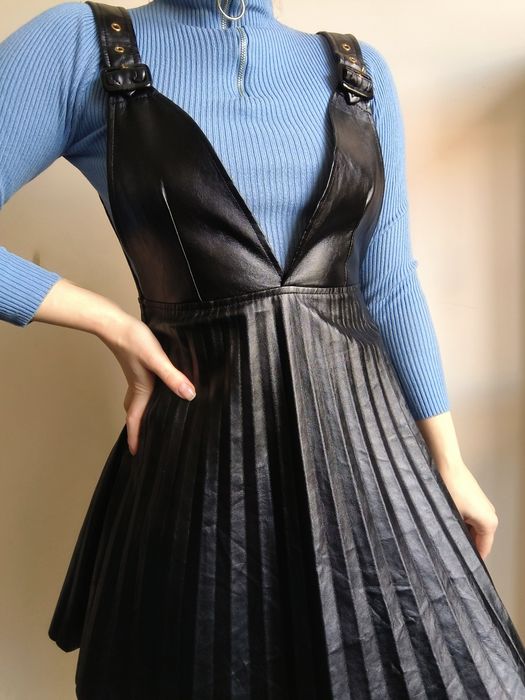 Шкіряна сукня | Шкіряний сарафан | Плаття з еко шкіри