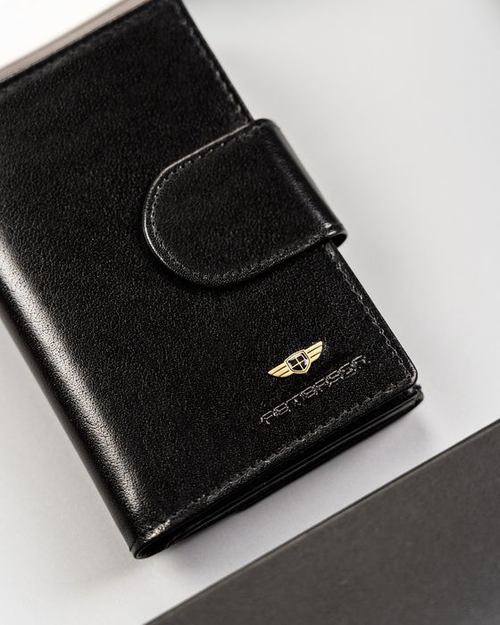 skórzany, średni portfel damski na zatrzask - peterson