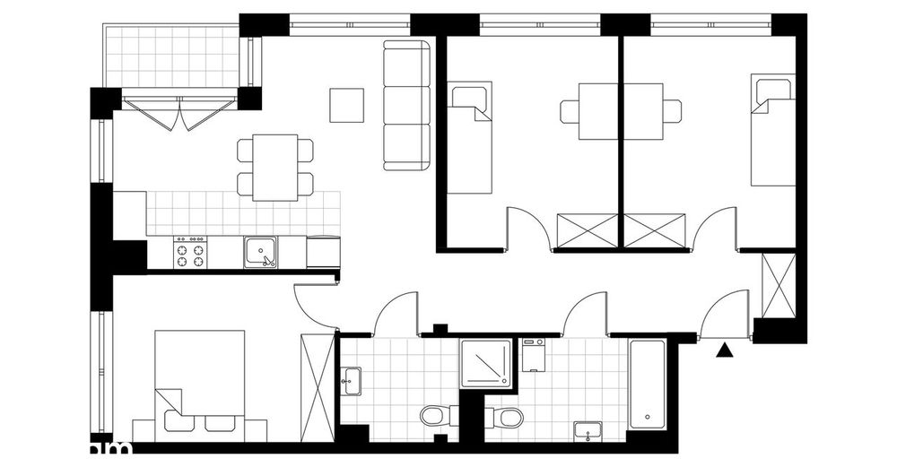 4-pokojowe mieszkanie 76m2 + loggia Bezpośrednio