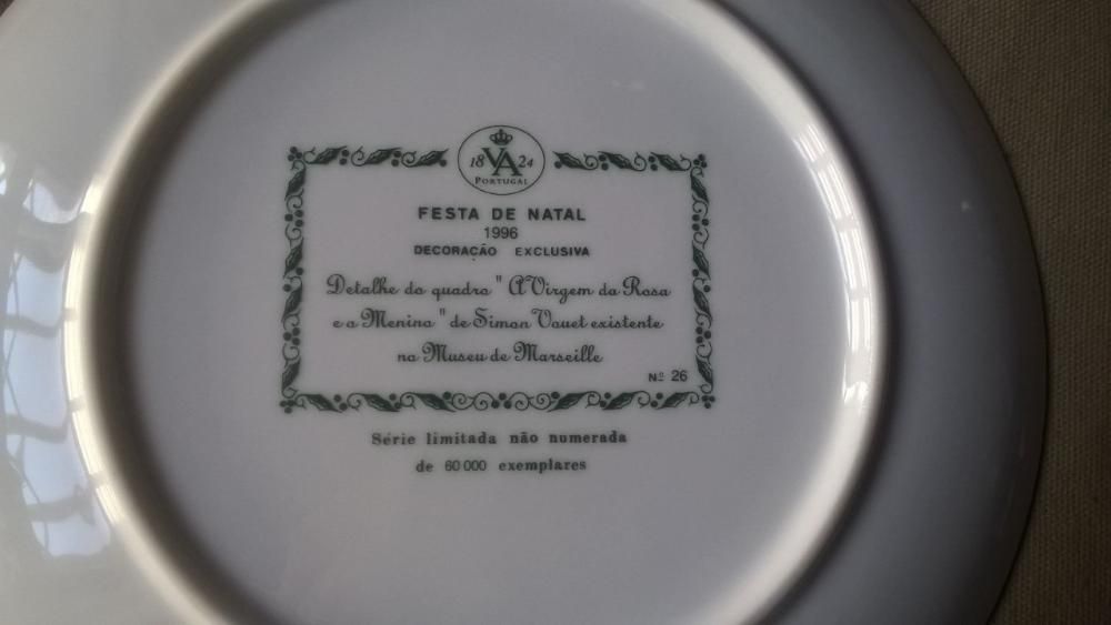 Vista Alegre - Prato "Festa de Natal" Série Limitada (1996)