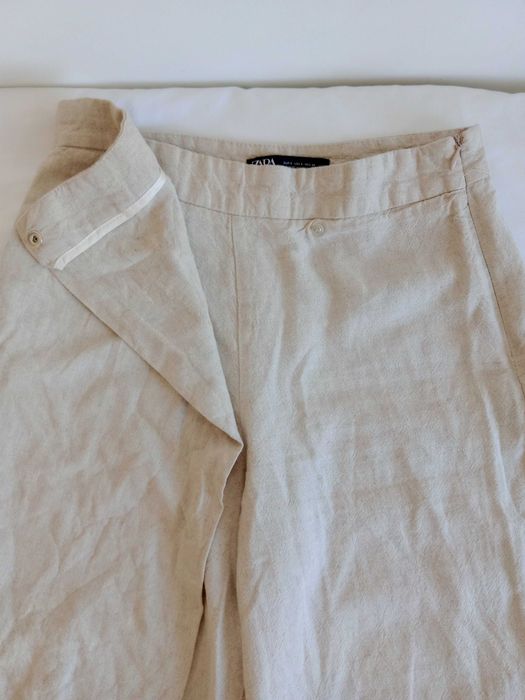 Calças de Linho Creme Zara – Tamanho S – €12 (Levantamento Hoje)