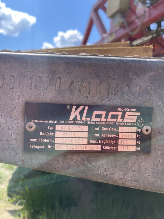 Dźwig dekarski klaas 27