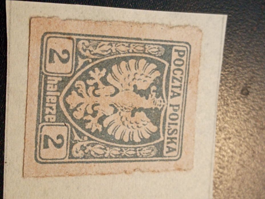 2 selos antigos Polonia Poczta Polska  1919 - Sem carimbo