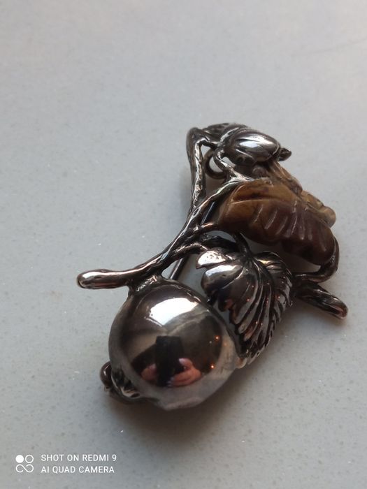 Broszka srebrna autorska sygnowana