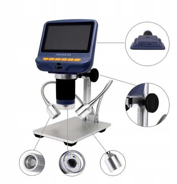 Andonstar AD106S Cyfrowy Mikroskop USB,10,9cm do PCB/Zegarów/Telefonów