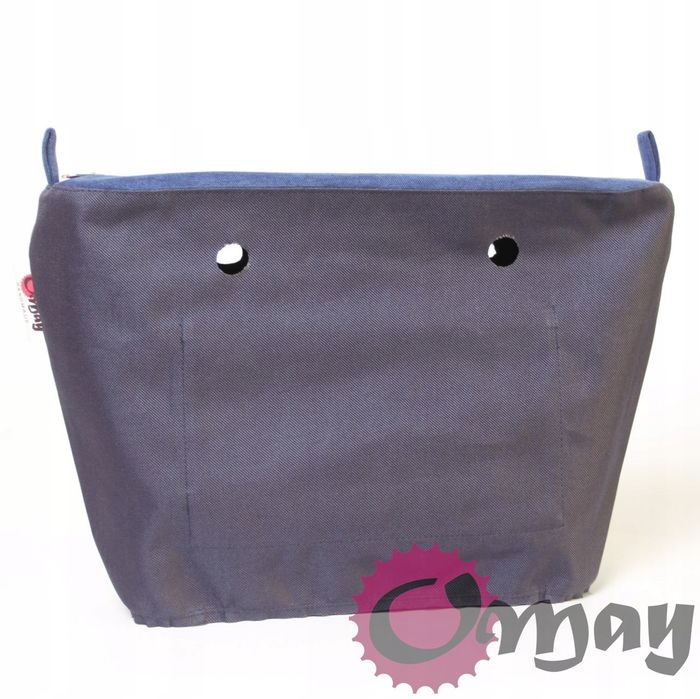 GRANATOWY organizer OBAG STANDARD welur niebieski 2 kieszenie OMAY