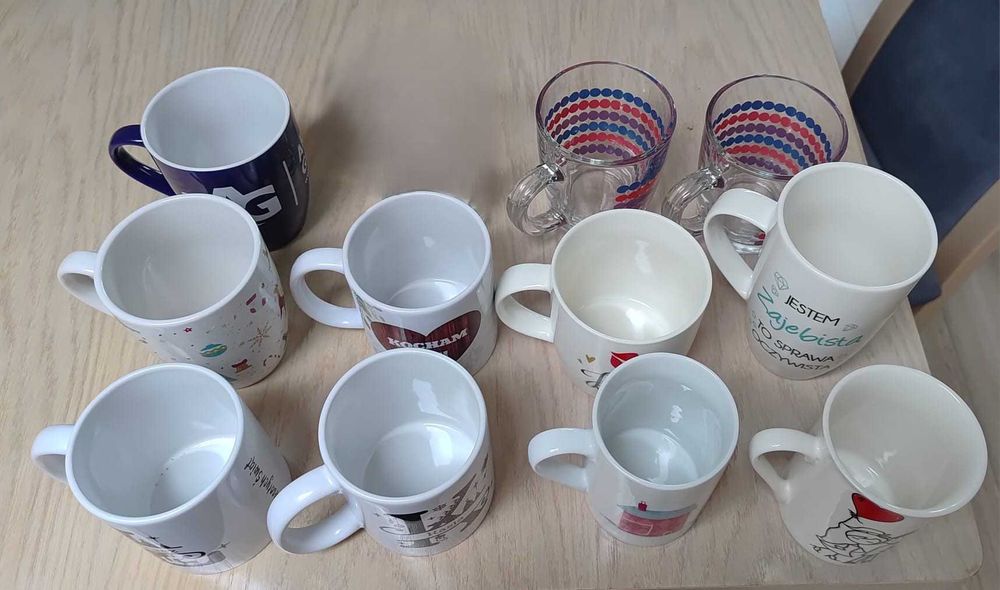Kubek kubki ceramiczne szklane