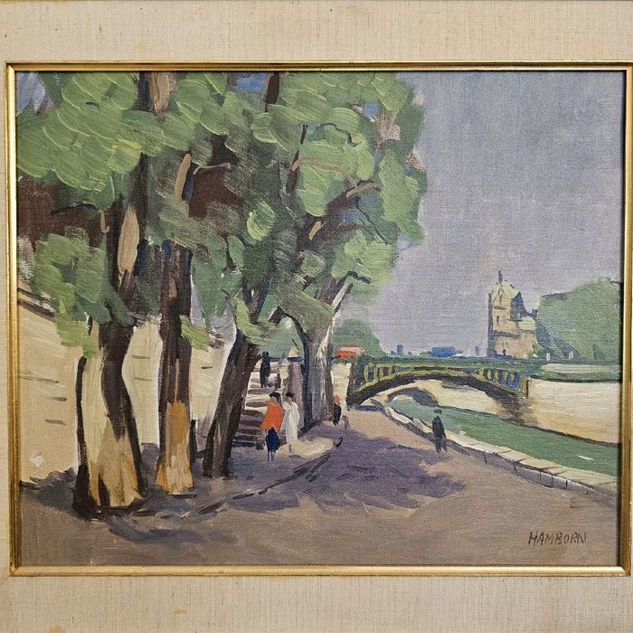 Obraz Olejny Axel Hamborn scena miejska