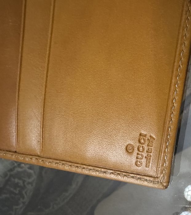 Gucci carteira nova pele  camel