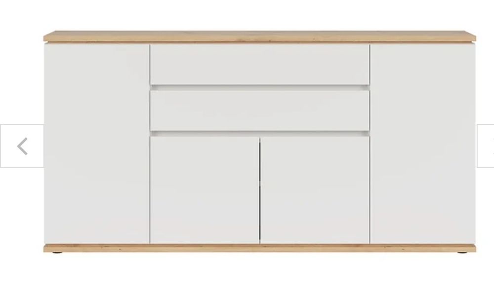 komoda Yamael 184 cm z 4 drzwiami i 2 szufladami dąb artisan/biały
