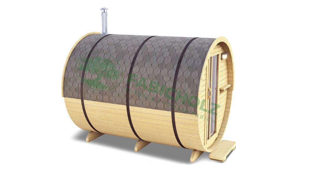 Sauna Circle Large Close 3,0m z przedsionkiem beczka sauna ogrodowa