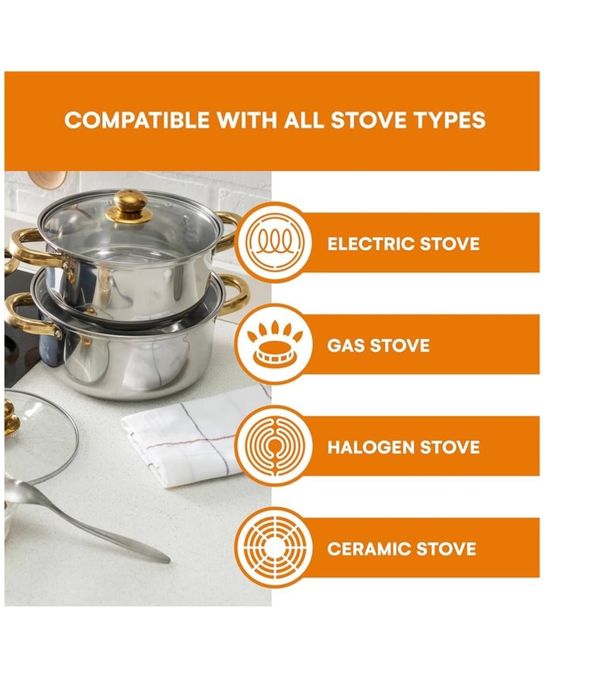 Garnki Cookware set steel (5 sztuk) wysoka jakość