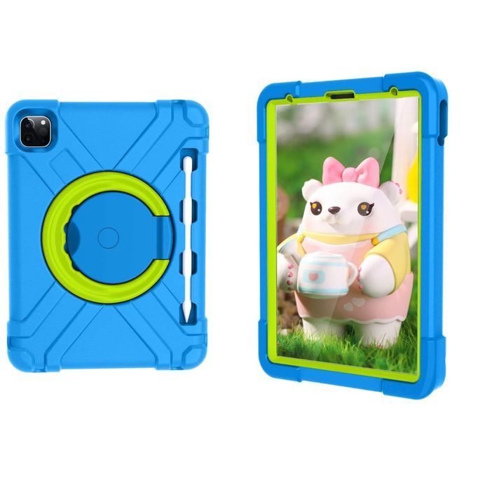 Etui iPad Air 5/4/Pro 11 - stojak 360°, rysik, niebieskie