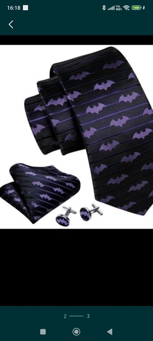 Hit prezent Batman  krawat męski spinka poszedka komplet  set zestaw