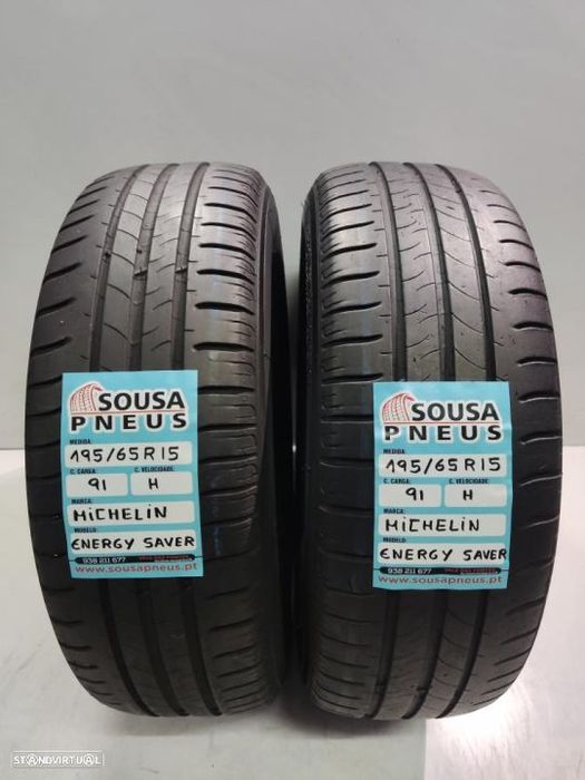 2 pneus semi novos 195-65r15 michelin - oferta dos portes