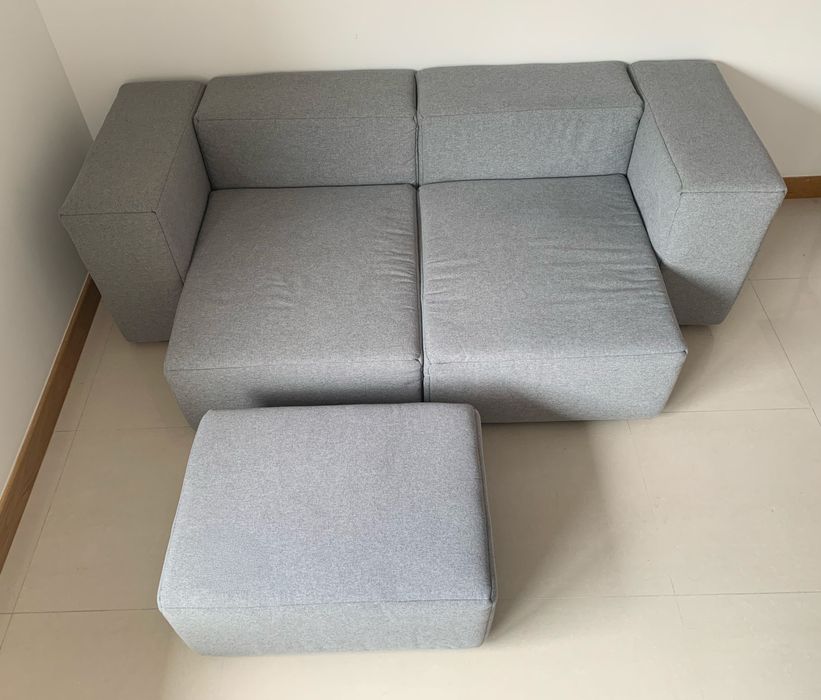 Sofá Modular Sklum - Modelo Robert ( 2 módulos + Puff)