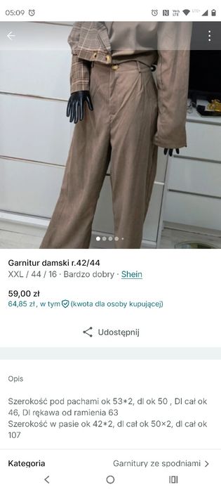 Garnitur damski shein 42/44