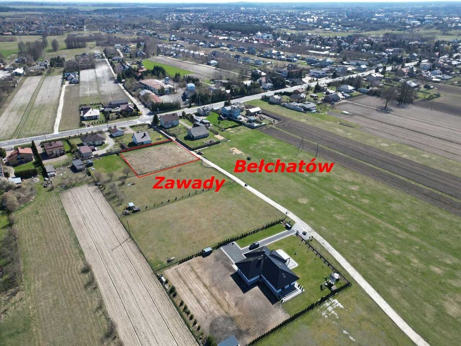 Działka budowlana 1646 m² Zawady k. Bełchatowa - Widok 2