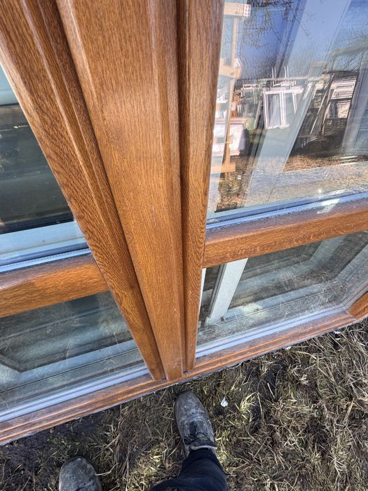 1x okno tarasowe 178x210 z otwieranym slupkiem zloty dab biale (ru)