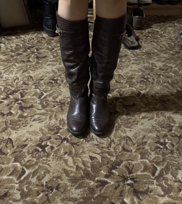 Сапоги зимові шкіряні під гермес